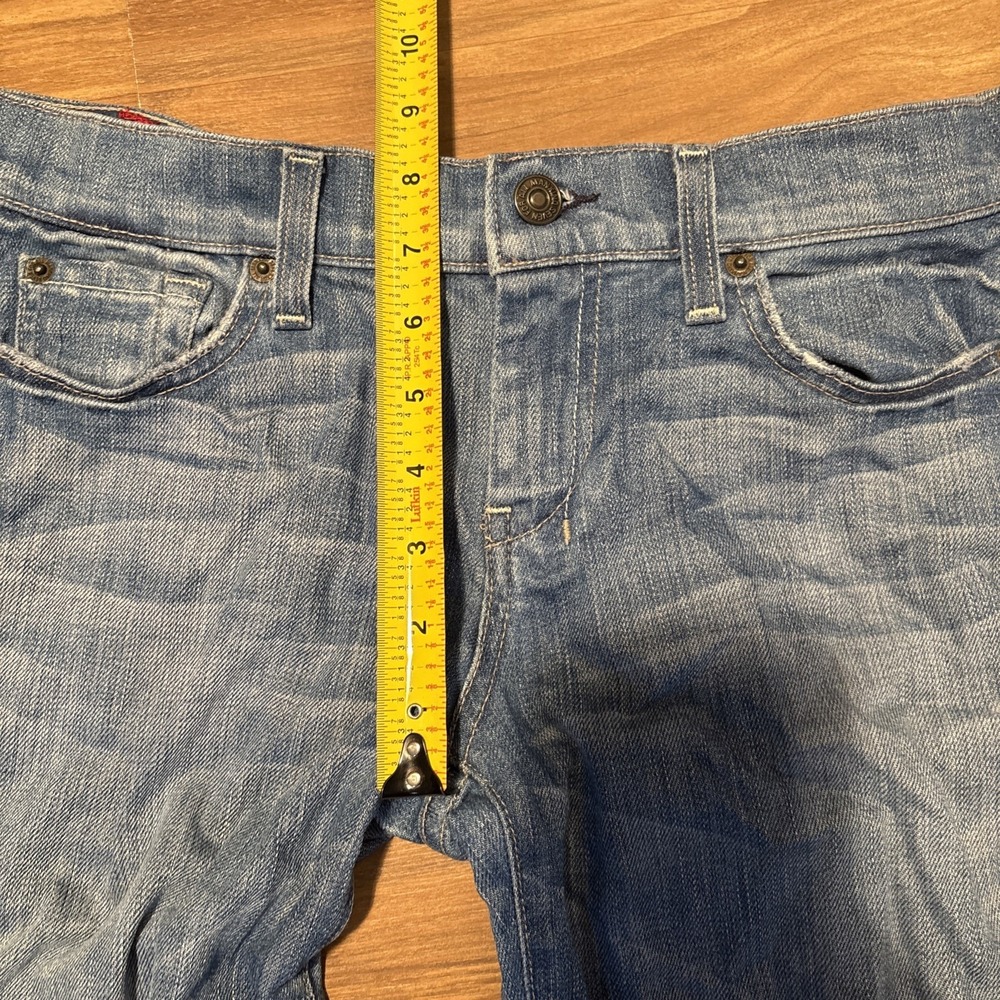 7 For All Mankind Dojo Blue Flared Jeans Womens Size 28 U115E202S-202S - Picture 8 of 9